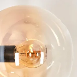 hofstein Lampadaire - Verre 15 cm Gastor Ambre, Clair, 5 lumières