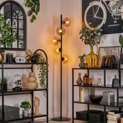 hofstein Lampadaire - Verre 15 cm Gastor Ambre, Clair, 5 lumières