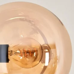 hofstein Lampadaire - Verre 15 cm Gastor Ambre, 5 lumières