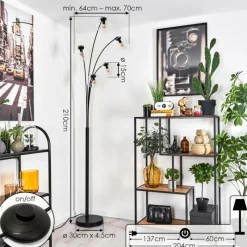 hofstein Lampadaire - Verre 15 cm Gastor Clair, 5 lumières