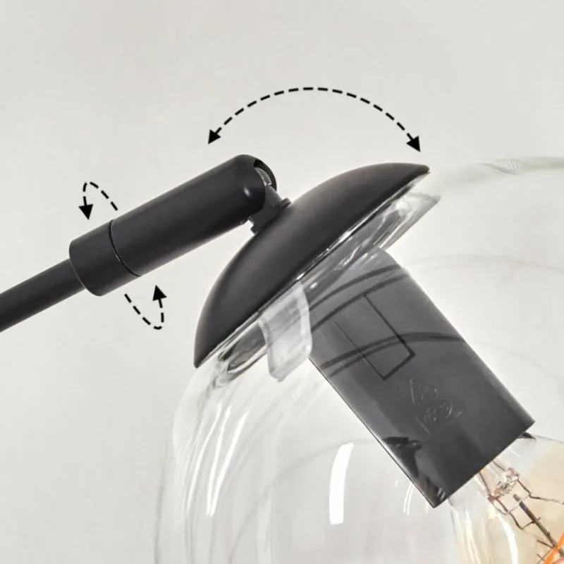 hofstein Lampadaire - Verre 15 cm Gastor Clair, 5 lumières