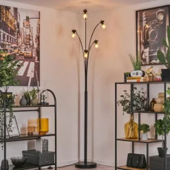 hofstein Lampadaire - Verre 15 cm Gastor Clair, 5 lumières