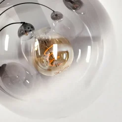 hofstein Lampadaire - Verre 15 cm Gastor Clair, Fumé, 5 lumières