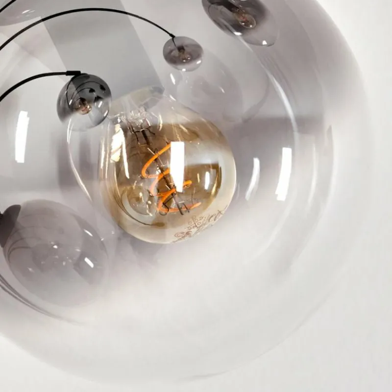 hofstein Lampadaire - Verre 15 cm Gastor Clair, Fumé, 5 lumières