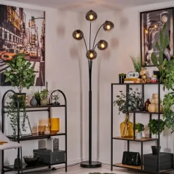 hofstein Lampadaire - Verre 15 cm Gastor Clair, Fumé, 5 lumières