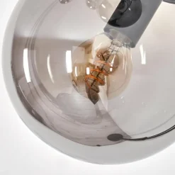 hofstein Lampadaire - Verre 15 cm Gastor Fumé, 5 lumières