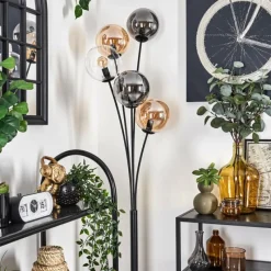 Suspension Verre Fumé-hofstein Lampadaire - Verre 15 cm Gastor Ambre, Clair, Fumé, 5 lumières