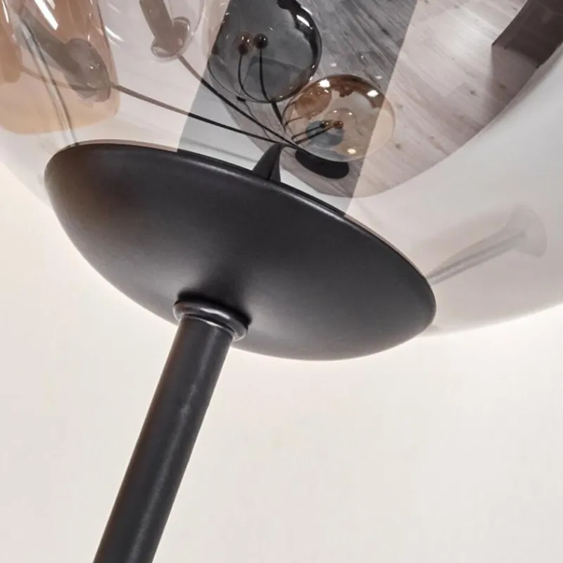 Suspension Verre Fumé-hofstein Lampadaire - Verre 15 cm Gastor Ambre, Clair, Fumé, 5 lumières