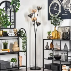 hofstein Lampadaire - Verre 15 cm Gastor Ambre, Clair, Fumé, 5 lumières