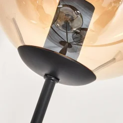 hofstein Lampadaire - Verre 15 cm Gastor Ambre, Fumé, 5 lumières