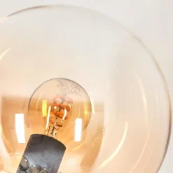 hofstein Lampadaire - Verre 15 cm Gastor Noir, 6 lumières