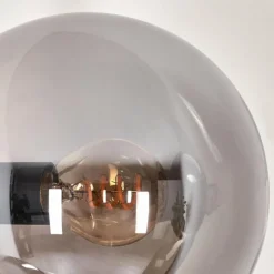 hofstein Lampadaire - Verre 15 cm Gastor Noir, 5 lumières