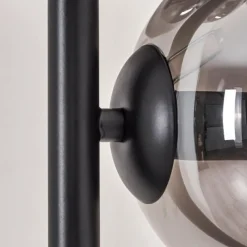 hofstein Lampadaire - Verre 15 cm Gastor Noir, 5 lumières