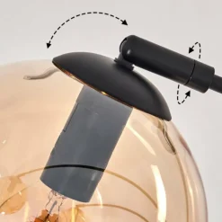 hofstein Lampadaire - Verre 15 cm Gastor Ambre, 5 lumières