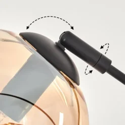 hofstein Lampadaire - Verre 15 cm Gastor Ambre, Clair, 5 lumières