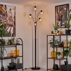 hofstein Lampadaire - Verre 15 cm Koyoto Clair, 5 lumières