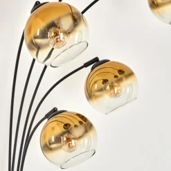 hofstein Lampadaire - Verre 15 cm Koyoto Or, Clair, 5 lumières