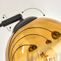 hofstein Lampadaire - Verre 15 cm Koyoto Or, Clair, 5 lumières