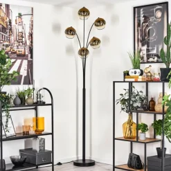 hofstein Lampadaire - Verre 15 cm Koyoto Or, Clair, 5 lumières