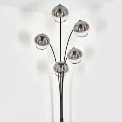 hofstein Lampadaire - Verre 15 cm Koyoto Clair, Fumé, 5 lumières