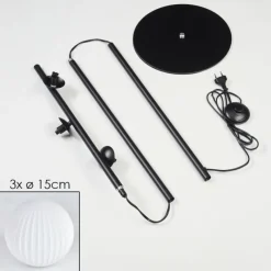 hofstein Lampadaire - Verre 15 cm Remaisnil Blanc, 3 lumières