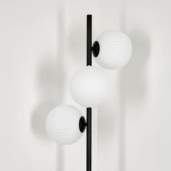 hofstein Lampadaire - Verre 15 cm Remaisnil Blanc, 3 lumières