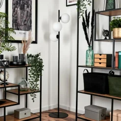 hofstein Lampadaire - Verre 15 cm Remaisnil Blanc, 3 lumières