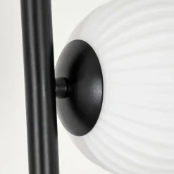 hofstein Lampadaire - Verre 12 cm Remaisnil Blanc, 3 lumières