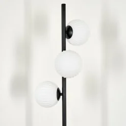 hofstein Lampadaire - Verre 12 cm Remaisnil Blanc, 3 lumières