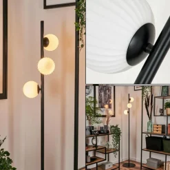 hofstein Lampadaire - Verre 15 cm Remaisnil Blanc, 3 lumières