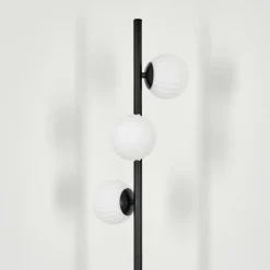 hofstein Lampadaire - Verre 15 cm Remaisnil Blanc, 3 lumières