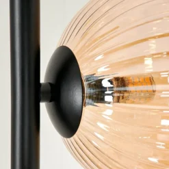 hofstein Lampadaire - Verre 15 cm Remaisnil Ambre, 3 lumières