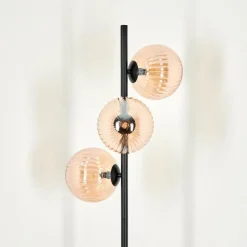 hofstein Lampadaire - Verre 15 cm Remaisnil Ambre, 3 lumières
