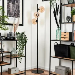 hofstein Lampadaire - Verre 15 cm Remaisnil Ambre, 3 lumières