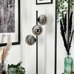 hofstein Lampadaire - Verre 15 cm Remaisnil Fumé, 3 lumières