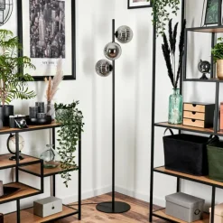 hofstein Lampadaire - Verre 15 cm Remaisnil Fumé, 3 lumières