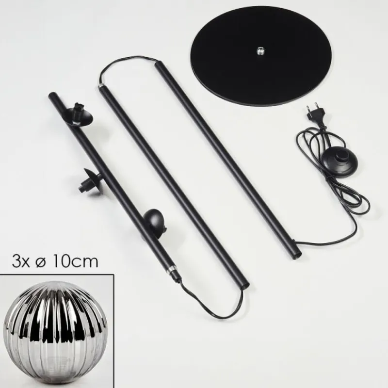 Suspension Verre Fumé-hofstein Lampadaire - Verre 10 cm Remaisnil Fumé, 3 lumières