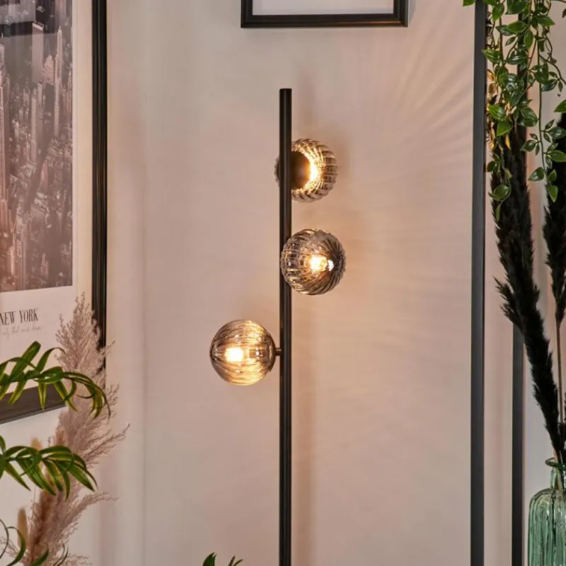 Suspension Verre Fumé-hofstein Lampadaire - Verre 10 cm Remaisnil Fumé, 3 lumières