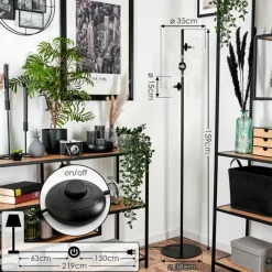 hofstein Lampadaire - Verre 15 cm Remaisnil Clair, 3 lumières