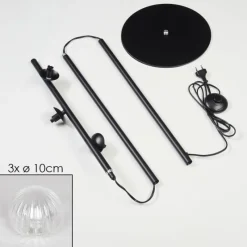 hofstein Lampadaire - Verre 10 cm Remaisnil Clair, 3 lumières