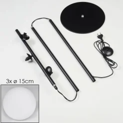 hofstein Lampadaire - Verre 15 cm Remaisnil Blanc, 3 lumières