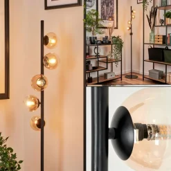 hofstein Lampadaire - Verre 10 cm Remaisnil Ambre, Clair, 5 lumières