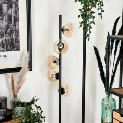 hofstein Lampadaire - Verre 12 cm Remaisnil Ambre, Clair, 5 lumières