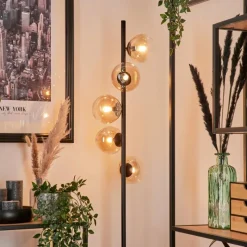 hofstein Lampadaire - Verre 12 cm Remaisnil Ambre, Clair, 5 lumières