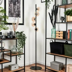 hofstein Lampadaire - Verre 12 cm Remaisnil Ambre, Clair, 5 lumières