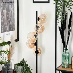 hofstein Lampadaire - Verre 15 cm Remaisnil Ambre, Clair, 5 lumières