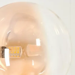 hofstein Lampadaire - Verre 15 cm Remaisnil Ambre, Clair, 5 lumières