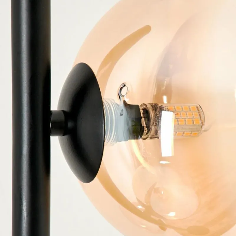 hofstein Lampadaire - Verre 15 cm Remaisnil Ambre, Clair, 5 lumières