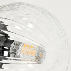 hofstein Lampadaire - Verre 10 cm Remaisnil Clair, 5 lumières