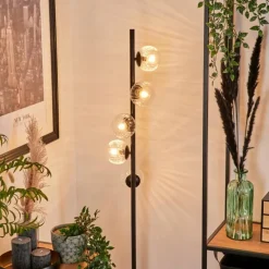 hofstein Lampadaire - Verre 10 cm Remaisnil Clair, 5 lumières